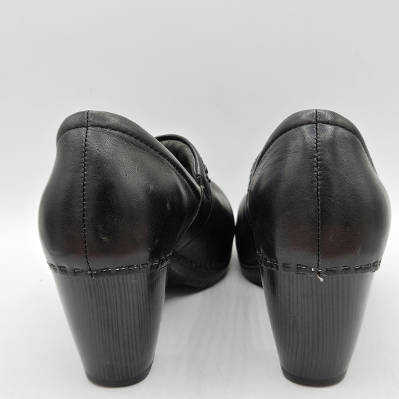 Dansko Riki antique green/ brown leather 2.5" clog loafers 38 US size 7.5 / 8 - Picture 5 of 16